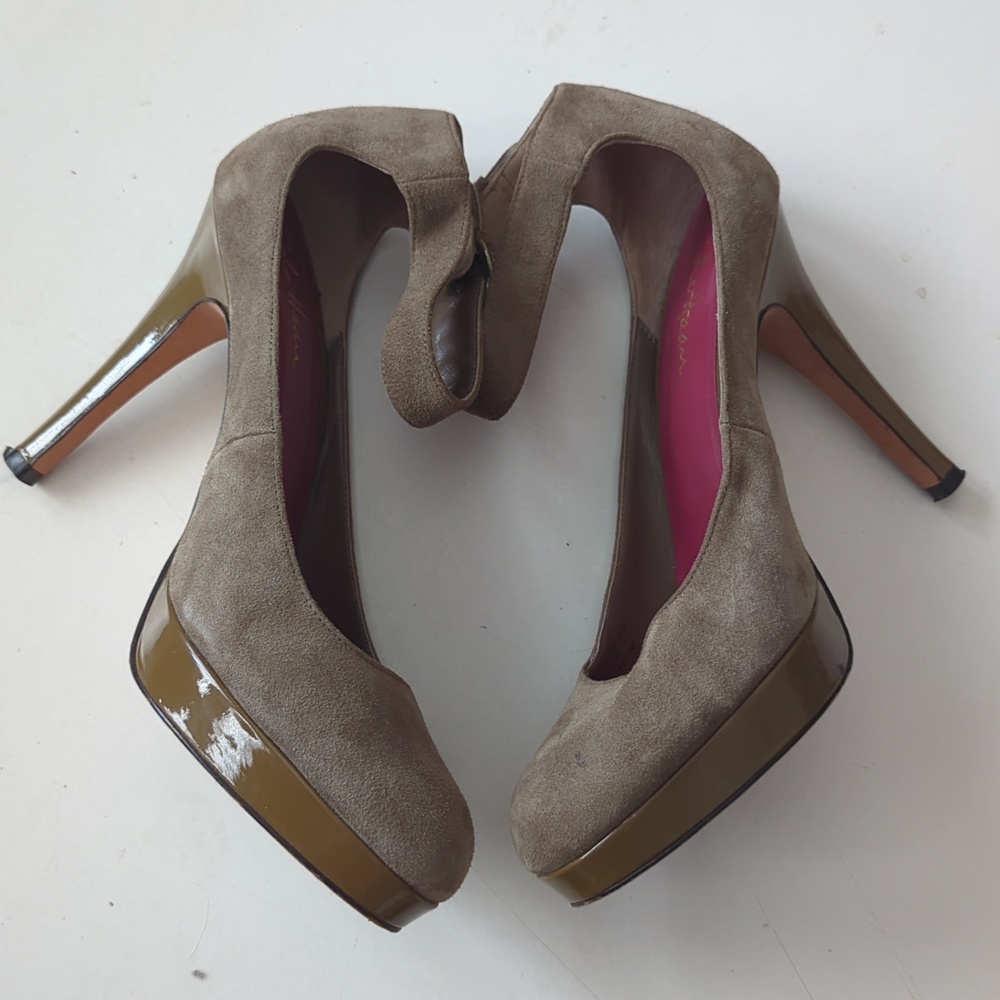 Cole Haan Marisa Nike Air Platform Suede Heels Ten Rounded Toe Size 9.5 B - Picture 8 of 13